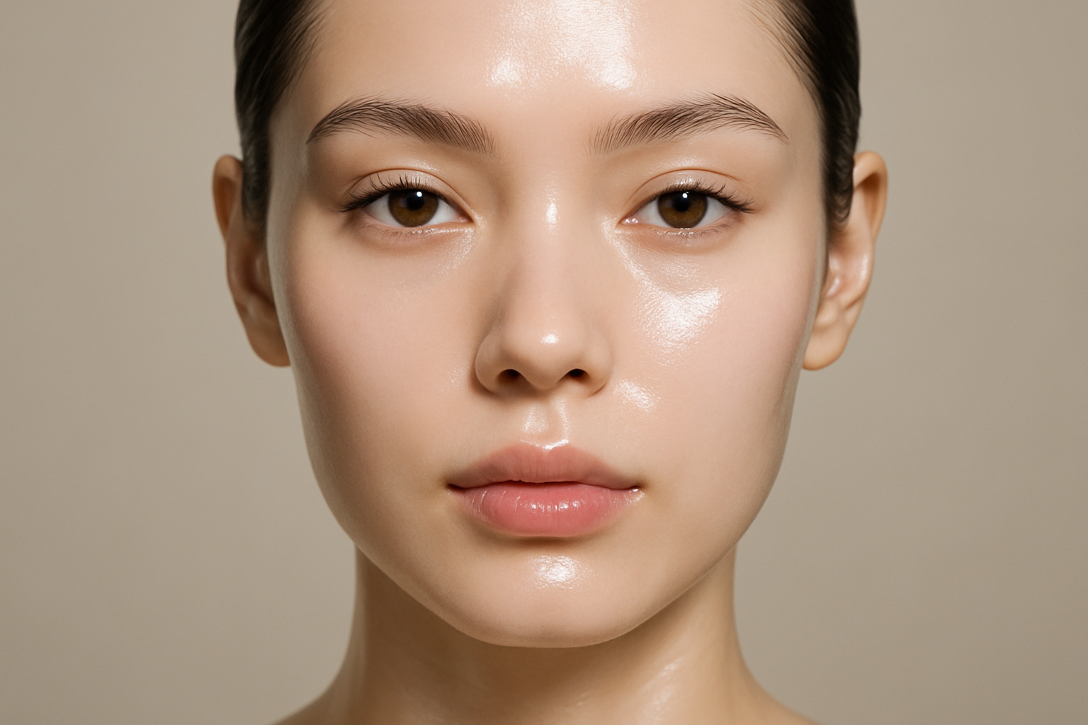 Close up picture Women with glass skin