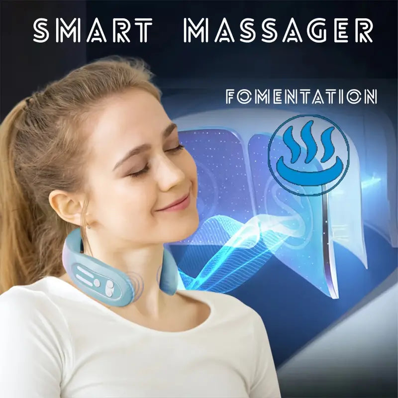 Intelligent Heated Neck Massager - Gray Blue - GLOWLAB