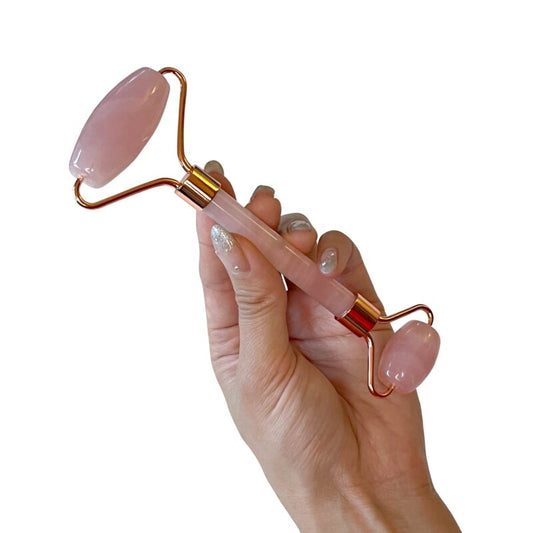 Facial Roller - Rose Quartz Roller | Cruelty Free, Organic, Paraben Free, Vegan - GLOWLAB