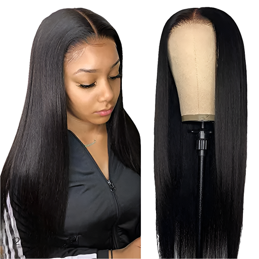 Brazilian Straight Human Hair Front Lace Wig - GLOWLAB