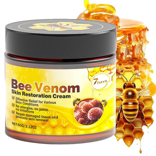 Bee Venom Skin Treatment Cream - Anti Aging Moisturizer with Collagen Boost & Skin Brightening, Bee Venom Sensitive Skin Tightening Care Day & Night Use 2.12 OZ - GLOWLAB