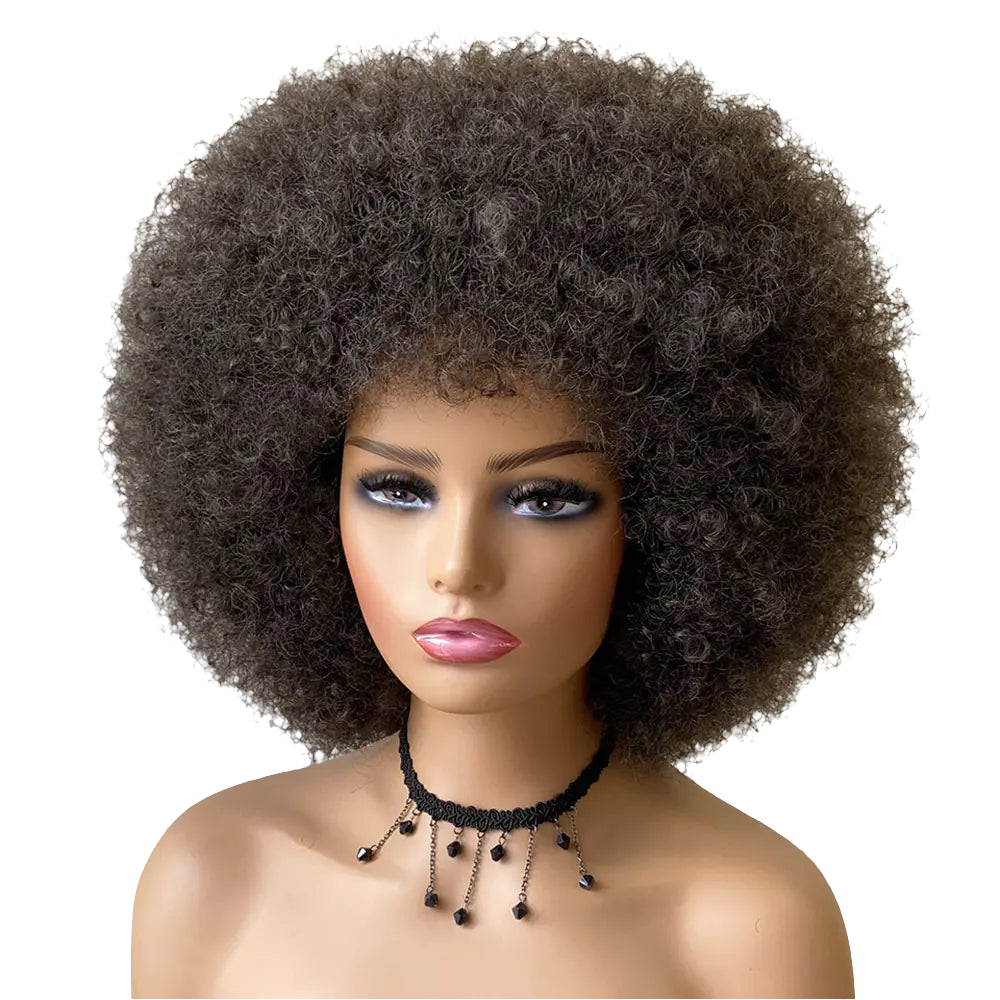 Curly Short Hair Wig with Bangs - GLOWLAB
