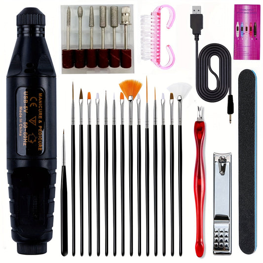 Electric Nail Drill Kit for Acrylic & Gel Removal - GLOWLAB