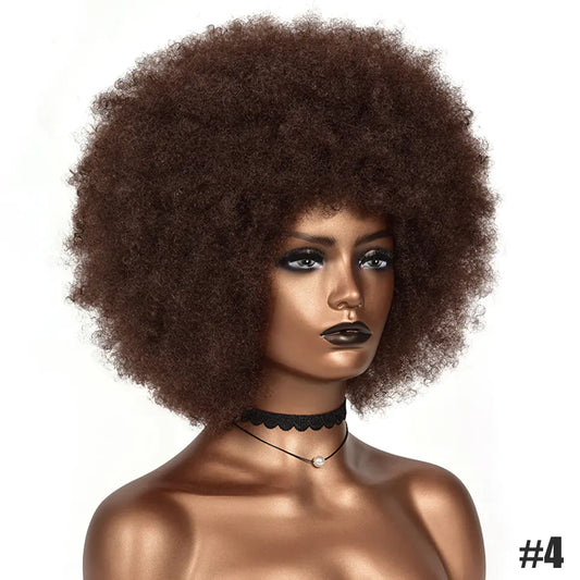 Curly Short Hair Wig with Bangs - GLOWLAB