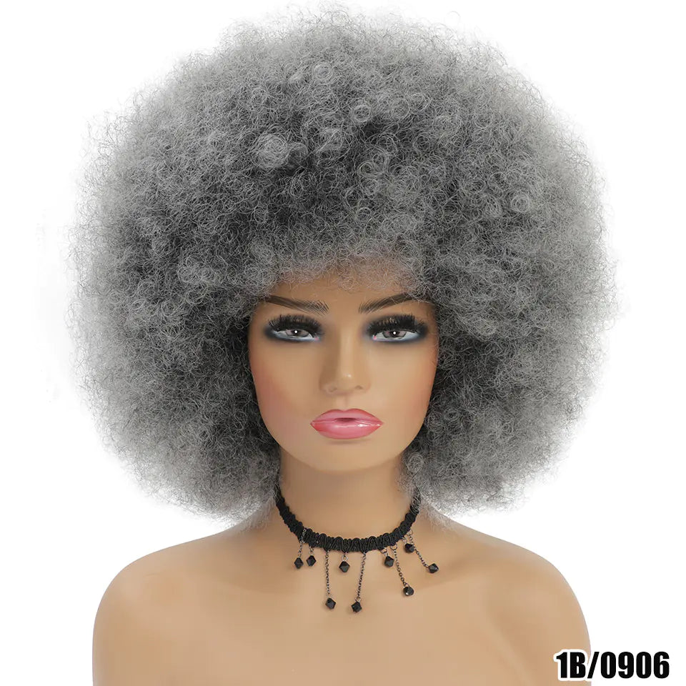 Curly Short Hair Wig with Bangs - GLOWLAB