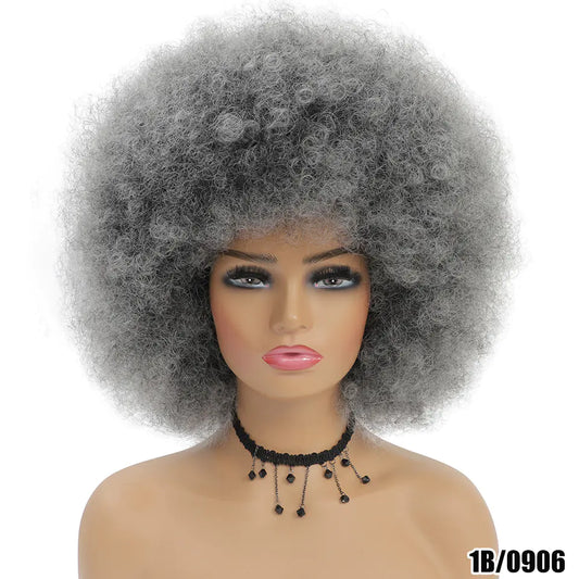 Curly Short Hair Wig with Bangs - GLOWLAB