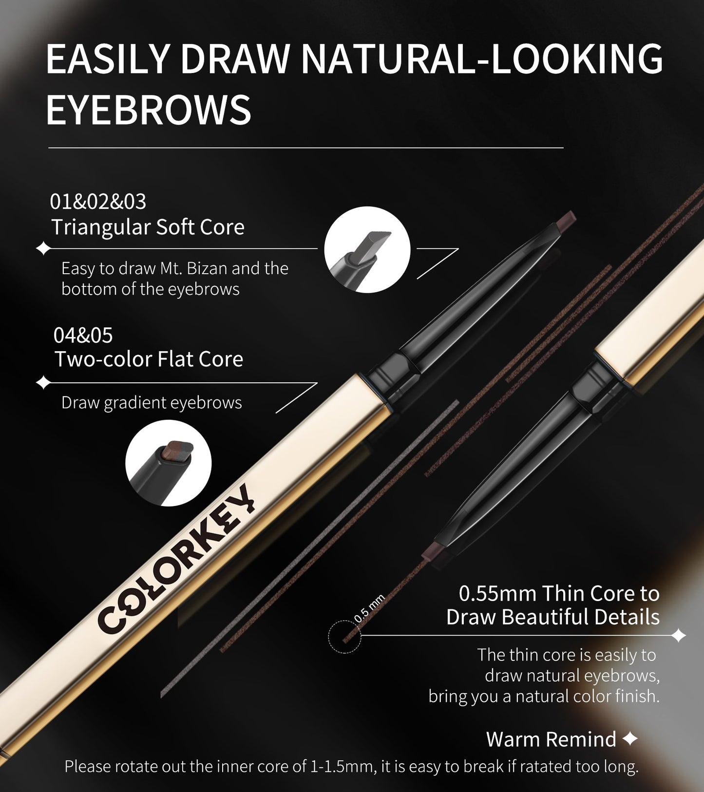 Sketch Eyebrow Pencil 01 Mocha Brown - GLOWLAB